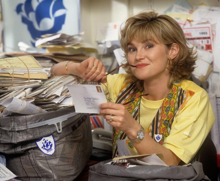 Anthea Turner at the Blue Peter office.