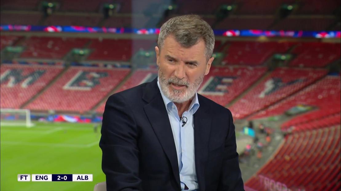 Roy Keane giving a post-match interview.