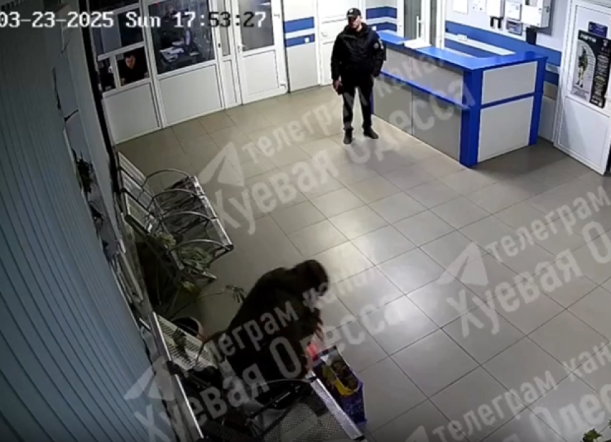 Horror moment ‘female pro-Russian terrorist’ brings giant BOMB into Ukraine police station – before blowing herself up