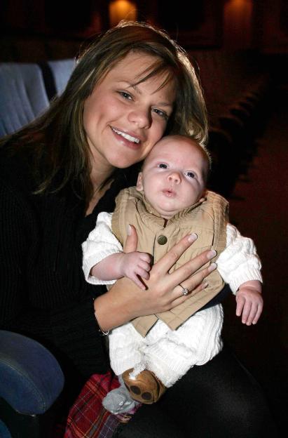 Jade Goody holding her baby son, Freddie.