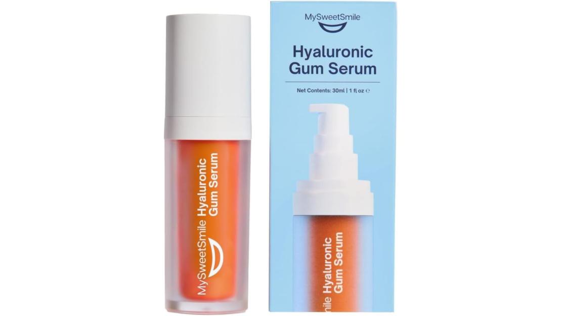 Hyaluronic gum serum bottle and box.